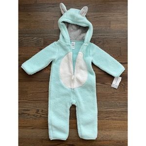 Carter’s Hooded Fleece Sherpa Onesie with Bunny Ears, 12 Months